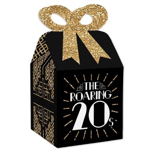 Big Dot of Happiness Roaring 20's - Square Favor Gift Boxes - 1920s Art Deco Jazz Party Bow Boxes - Set of 12 - 1 of 4