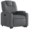 vidaXL Electric Power Lift Recliner Chair - Gray Faux Leather, Motorized Reclining Armchair with Cup Holders & Side Pocket for Elderly - 4 of 4