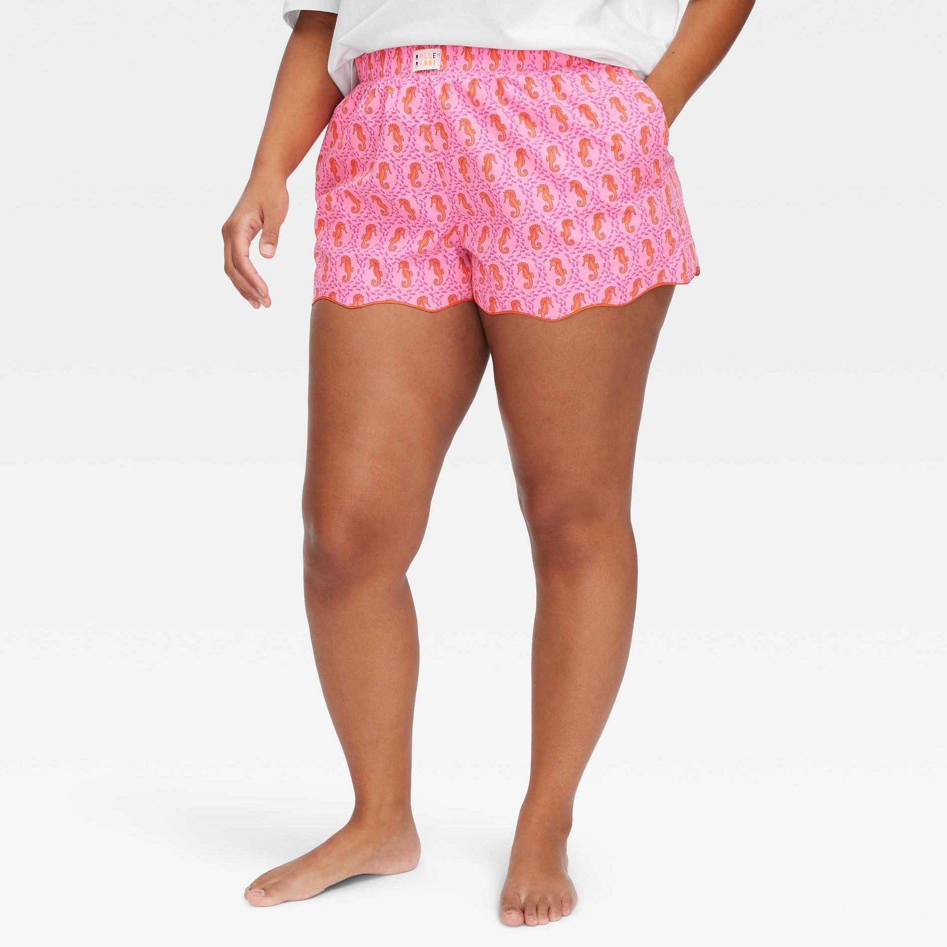 Women's Seahorse Poplin Boxer Shorts Pink - Roller Rabbit x Target