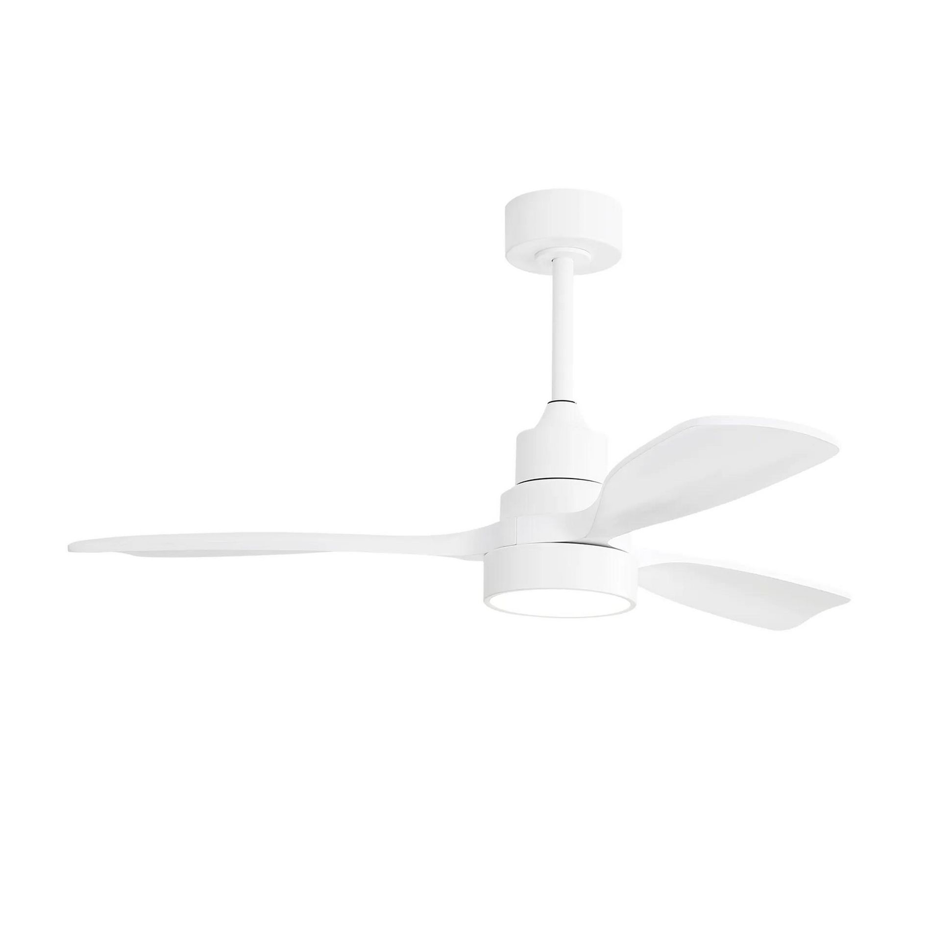 Sofucor 48'' Ceiling Fan with Lights 3 Wood Blades and Remote Control White