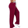 Women's Wide Leg Sweatpants 2025 Trendy Interior Drawstring Baggy Sweatpants High Waisted Casual Trousers Jogger Pant - 2 of 4