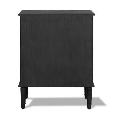 Traditional Dark Gray 3-Drawer Office Storage Cabinet with Bronze Hardware