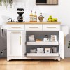 Kitchen Cart with Trash Can, Pull Out Cabinet and Rubber Wood Drop Leaf - 3 of 4