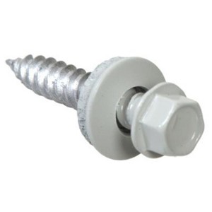 Grip-Rite Pro-Twist No. 9 Sizes X 1 in. L Hex Hex Head Screws w/Washers Model No. NHWNW91001WHT - 1 of 1