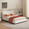 Platform Bed with Boucle Upholstered Headboard, Modern Minimalist Design Bed, Bed with Soft Textured Fabric and Wood Frame-Baofuwish - 3 of 4