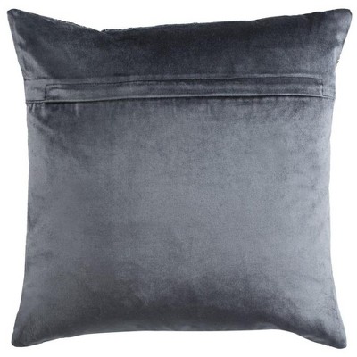 Edmee 20" Blue and Silver Metallic Square Pillow