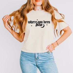 Where You Been Loca  - Women's Boxy Crop Top Graphic T-Shirt - 1 of 4