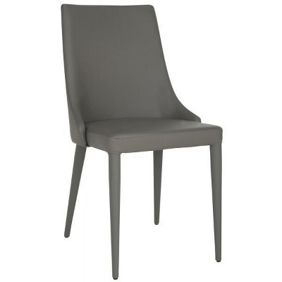 Summerset Gray PU Leather Upholstered Side Chairs with Metal Frame, Set of 2