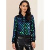 INSPIRE CHIC Women's Sequin Long Sleeve Zipper Up Glitter Bomber Jacket - 2 of 4