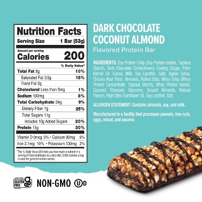 Ready® Dark Chocolate Coconut Almond Protein Bars - 15g Protein - 5ct