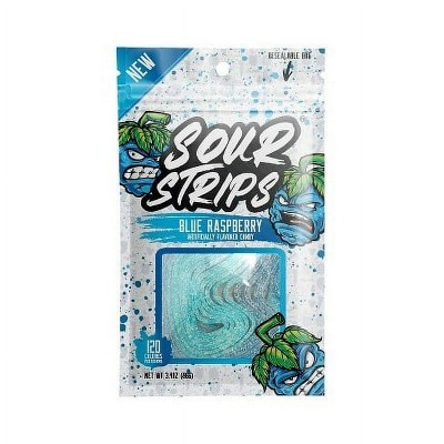 Sour Strips Blue Raspberry, 3.7 Ounce (Pack of 3)