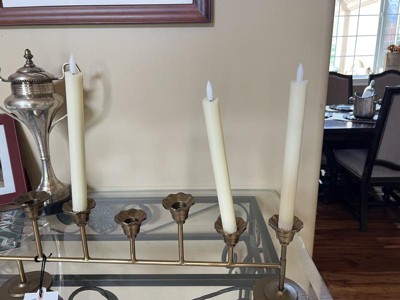 4 Scalloped Brass 3ct Taper Candelabra Antique Finish - Hearth & Hand™  With Magnolia : Target