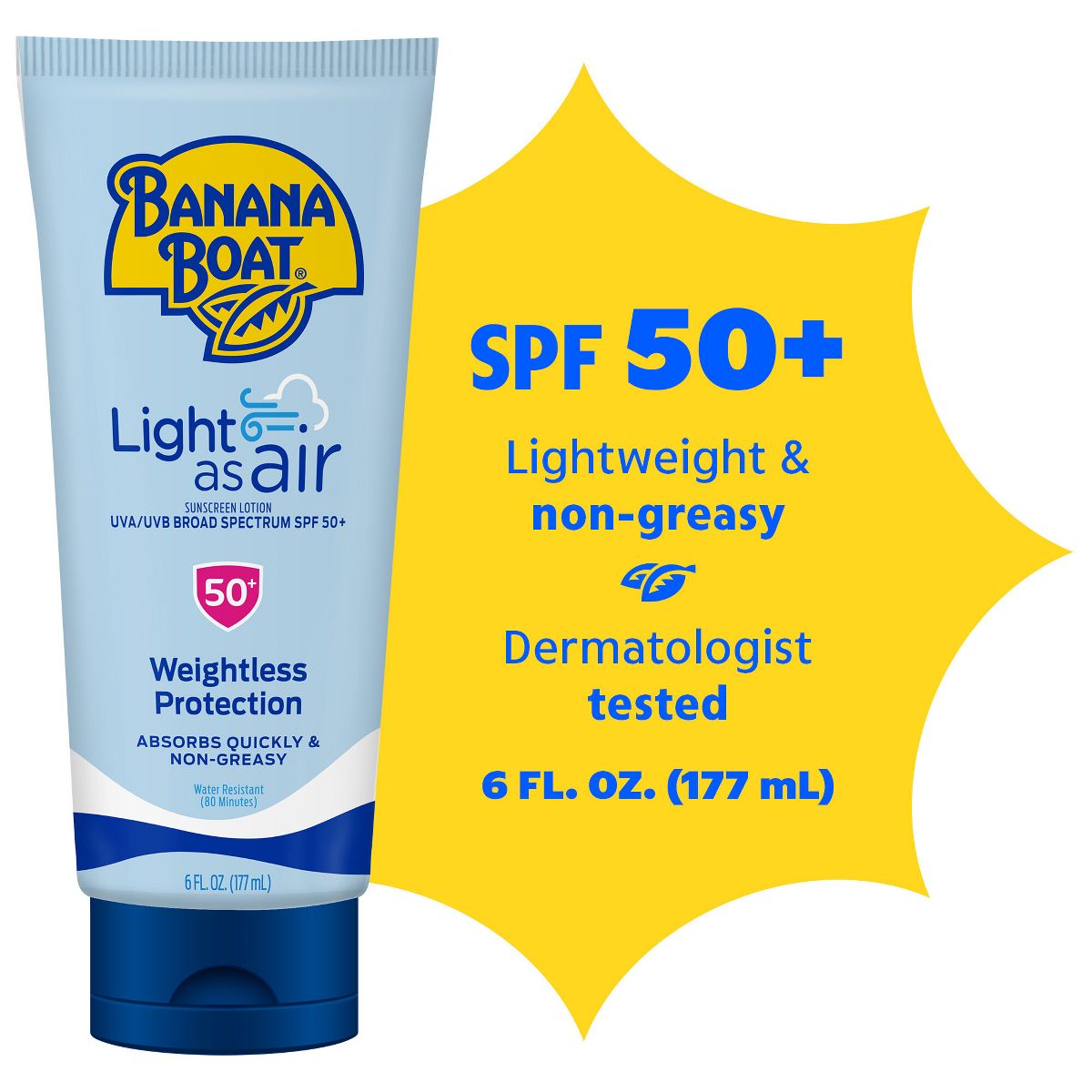 Banana Boat Light As Air Sunscreen Lotion - SPF 50 - 6 fl oz - thumbnail 3