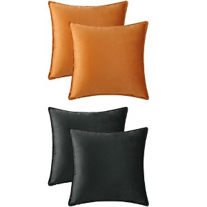 Unique Bargains Solid Velvet Home Decor Couch Sofa Living Room Throw Pillow Covers Pack of 4 - 1 of 4