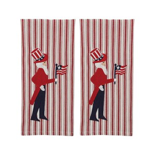 Park Designs Uncle Sam Applique Dishtowel Set of 2 - 1 of 3