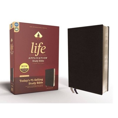 Niv, Life Application Study Bible, Third Edition, Bonded Leather, Black, Red Letter Edition - by  Zondervan (Leather Bound)