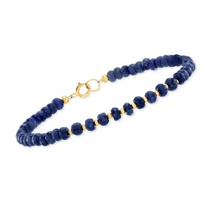 Ross-Simons 25.00-30.00 ct. t.w. Sapphire Bead Bracelet in 10kt Yellow Gold - 1 of 4