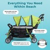 Gaggle by Foundations Compass 3 Seat Stroller, Lightweight Tandem Triple Stroller, Easy Fold, Black - 3 of 4