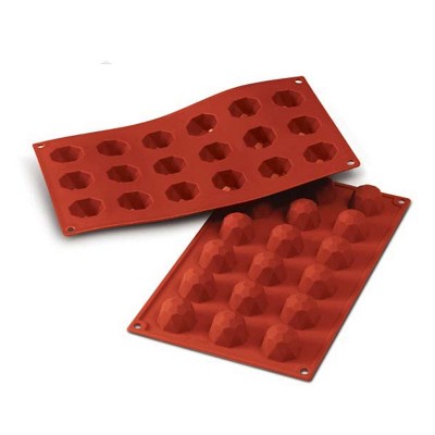Silikomart Flexible Silicone Non-stick Bakeware Geodesic Dome Mold 0.68 Oz, 1.38" Dia x 0.91" High, 18 Cavities