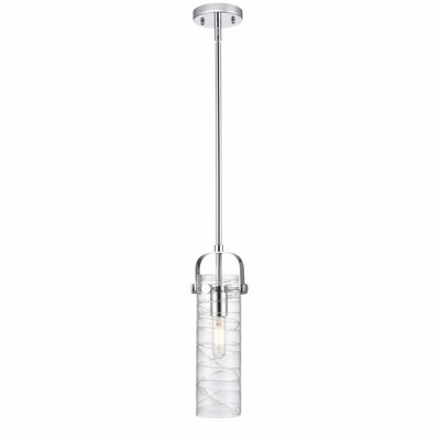 Pilaster II Cylinder - 1 Light Stem Hung Pendant In Industrial Style-14.5 Inches Tall and 5 Inches Wide