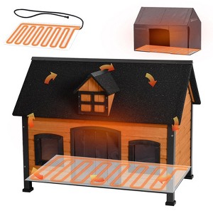 Aivituvin 46.3"L Heated Outdoor Insulated Dog House| Heating Pad Inside-AIR90-IN-HP - 1 of 4