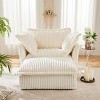 2 Piece Lazy Armrests Sofa Chairs,Chenille Fabric Upholstered Sectional Modular Sofa Chair,Sectional Modular Sofa With Ottoman-Coolbibila - 3 of 4