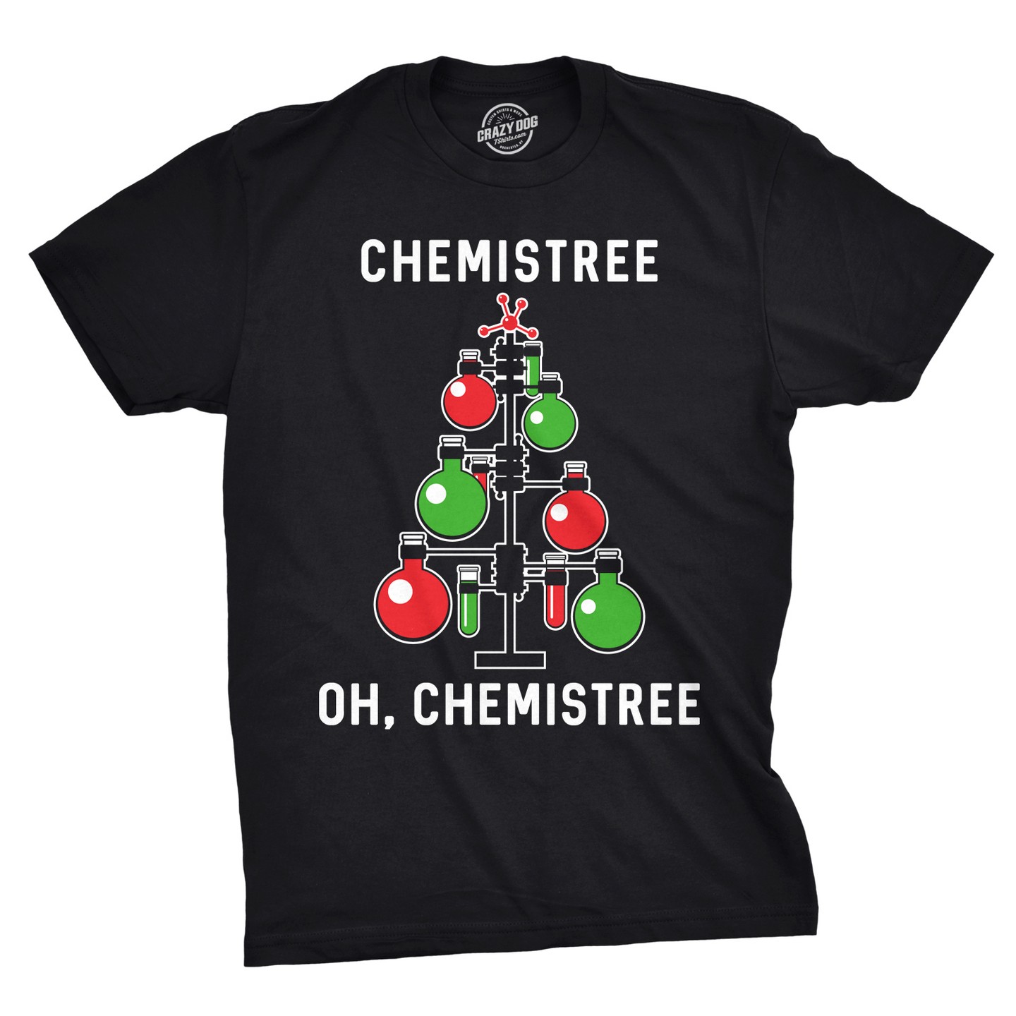 Мужская футболка Crazy Dog T-Shirts, Inc. Chemistree T shirt Funny Chemistry Science Christmas Nerdy Graphic Cool Tee - Crazy Dog T Shirt Gift For Christmas Black, цвет: Чёрный — фото 1