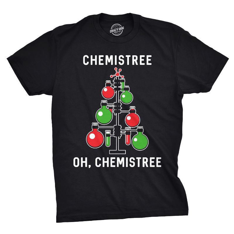 Mens Chemistree T shirt Funny Chemistry Science Christmas Nerdy Graphic Cool Tee - Crazy Dog Men's T Shirt Gift For Christmas Black S