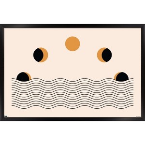Trends International Abstract Moon Phases Framed Wall Poster Prints - 1 of 4