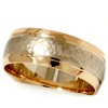 Pompeii3 Gold 8mm Hammered Two Tone Comfort Fit Wedding Band New - 2 of 4