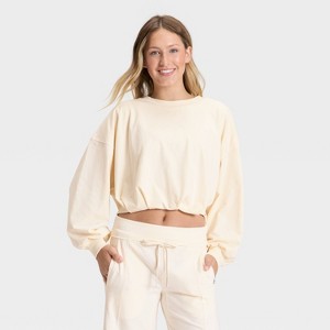 Women's Bubble Hem Long Sleeve Top - JoyLab™ - 1 of 3