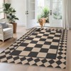 Washable Geometric Living Room Rugs, Checkered Print Soft Non Slip Bedroom Carpet, Stain Resistant Floor Cover for Dining Room Kitchen - 2 of 4