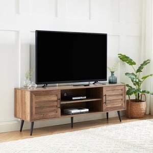 Chic Crate - Bryner Mid-Century Rustic Oak TV Stand for 70" TVs w/ Storage & Cable Management - 1 of 4