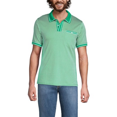 Lands' End Men's Short Sleeve Tipped Welt Pocket Supima Polo