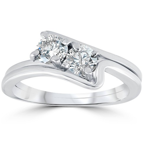 Ever us two sale stone diamond ring