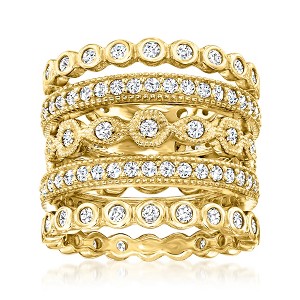Ross-Simons 2.50 ct. t.w. CZ Jewelry Set: 5 Eternity Bands in 18kt Gold Over Sterling - 1 of 4