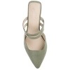 Journee Signature Womens Genuine Leather Kaitlynn Mules Low Block Heel Almond Toe Pumps - 4 of 4