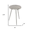 HomeRoots 22" Silver Aluminum Round End Table - 3 of 4