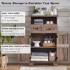 Bathroom Floor Cabinet, 24" Wide Farmhouse Bathroom Storage Cabinet with Drawer & Adjustable Shelf & Barn Doors for Bathroom, Kitchen - 2 of 4