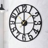 Large Wall Clock 24 Inch Silent Non - Ticking Oversized Decorative Retro Black Metal Clock Living Room Farmhouse Dinner - 3 of 4