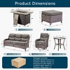 Gymojoy 10 Pieces Outdoor 6 Inch Sofa Swivel Chair Ottoman with Fire Pit Table - 3 of 4
