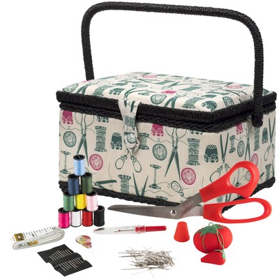 Singer Large Sewing Basket Foiled Floral