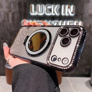 HTUTWOO Magnetic Case for iPhone 17/17 Air/17 Pro/17 Pro Max with Mirror, Bling Sparkly Diamond Phone Protective Cover - 1 of 4