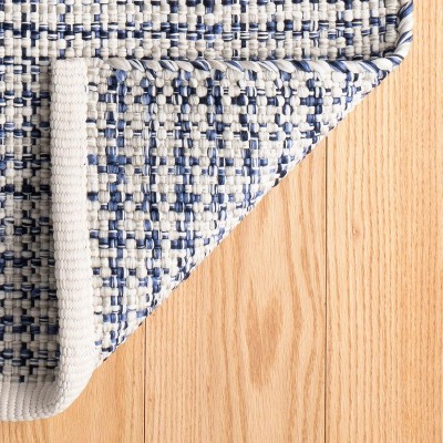 Journey Handmade Rectangular Blue Geometric Area Rug