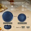 Itopfox 12-Piece Stoneware Dinnerware Set for 4, Includes Plates & Bowls, Double Reactive Glaze, Scratch Resistant, Microwave & Dishwasher Safe, Blue - 2 of 4