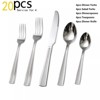 DOMETOUR 20 pcs Stainless Steel Silverware Set Flatware Cutlery Set Service for 4, Includes Forks Spoons Steak Knives - 3 of 4