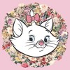 Girl's Aristocats Floral Marie White Kitten T-Shirt - 2 of 4