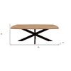 HomeRoots 82" Natural And Black Solid Wood And Iron Pedestal Base Dining Table - 3 of 4