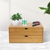 YIYIBYUS Mini Bamboo Desk Drawer Tabletop Storage Organization Box for Office Home - 3 of 4