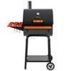 RoyalGourmet Charcoal BBQ Grill with Wooden Front Shelf and Side Shelf CC2024TG Black - 2 of 4